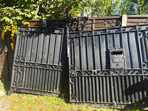 Black metal driveway - black, gate