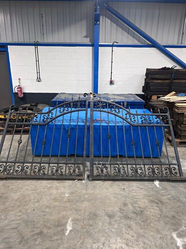 Black iron driveway gates - iron,