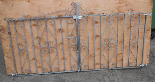 Pair galvanised wrought iron