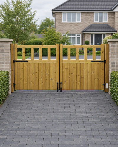 Cottage double driveway gates - cottage,