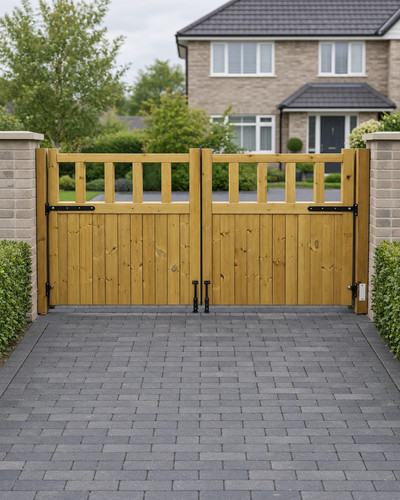 Cottage double driveway gates - cottage,