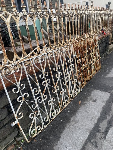 Vintage pair iron driveway - pair,