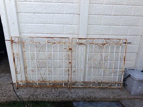 Pair vintage wrought - pair, iron
