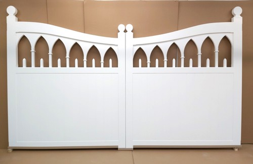 Hardwood white driveway gates - hardwood,
